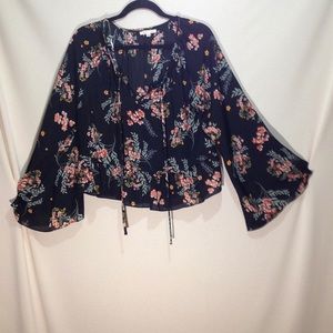 NWOT Copper Key Flowy Open Necked Blouse
